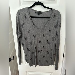 360 Cashmere skull sweater grey
